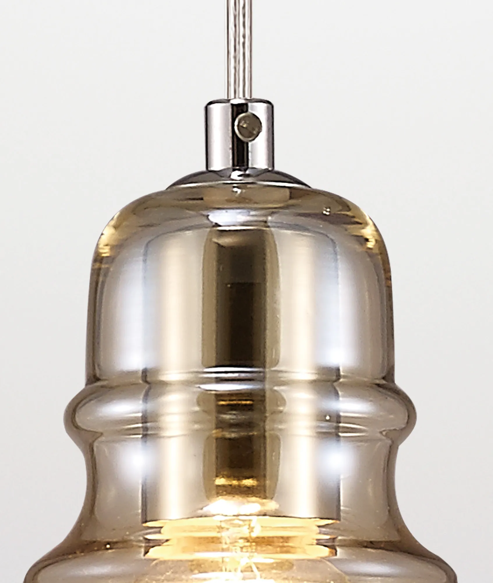 Ariel 16cm Cognac Glass Pendant 1 Light Polished Chrome D0097  Deco Ariel